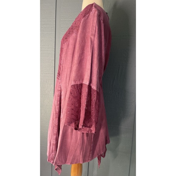 Whimsigoth Fairy Grunge Renaissance Castlecore Embroidered Top SZ 18W - Picture 4 of 8